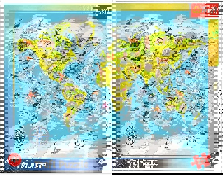 Trefl World Map with Animals Puzzle - 25 Pieces