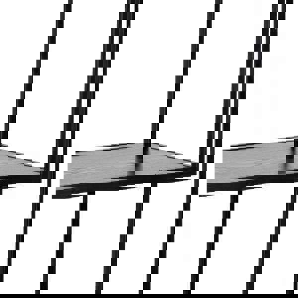 Furniture To Go Seaford Black Metal Asymmetrical Bookcase with 3 Black Shelves