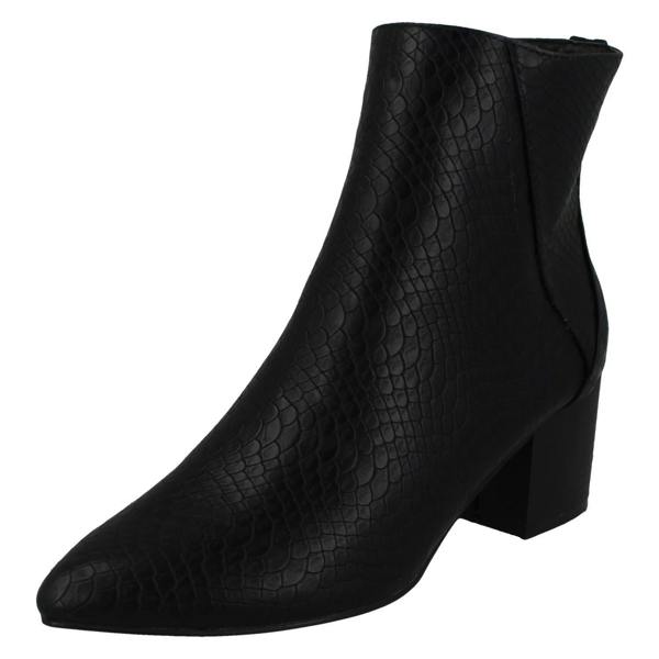 Spot On Ladies Spot On Block Heel Ankle Boot F51139
