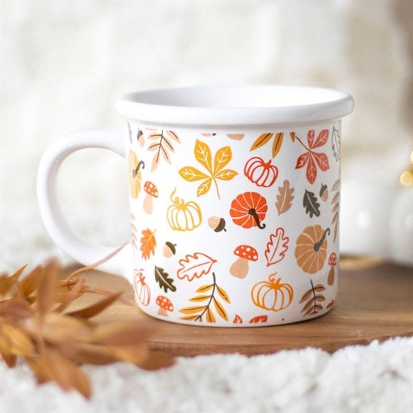 Serano Autumn Leaves and Pumpkins Mug
