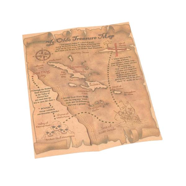 Bristol Novelty Pirate Treasure Map - Brown - 