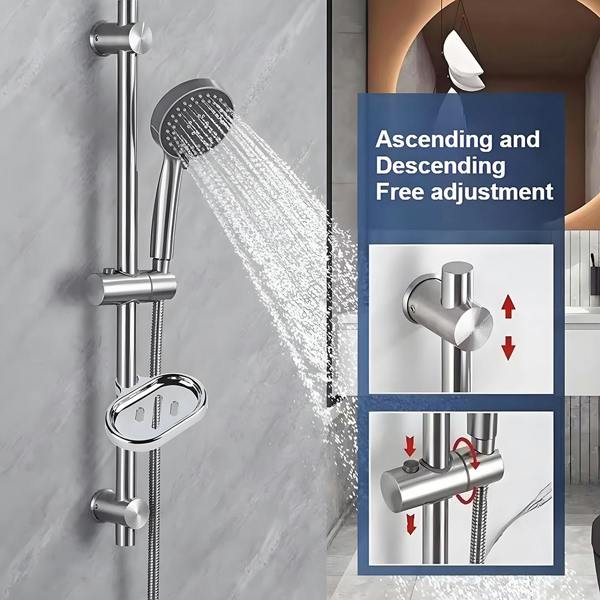 Havendro Adjustable Shower Slider Rail Riser Kit with Soap Holder Hose and Shower Head Set