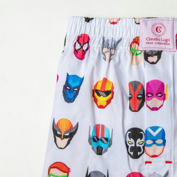 SUPERHERO COTTON POPLIN PRINT BOXER SHORTS - Premium Men's Patterned Shirt by Claudio Lugli | Bold Design, Tailored Fit, Best Printed Shirts
