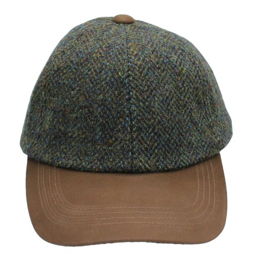 Heather Hats & Accessories Genuine Harris Tweed Baseball Trucker Cap, Cotton Lining, Outdoor Wear, Forest Green