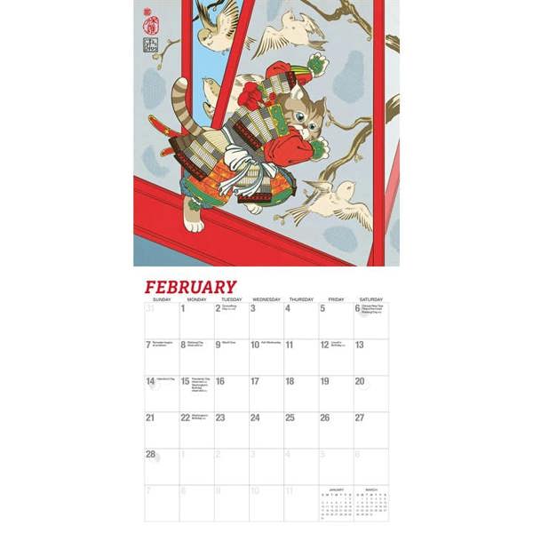 Unbranded Samurai Cats Calendar 2027, Wall Calendars, Month To View, Cats, Gift