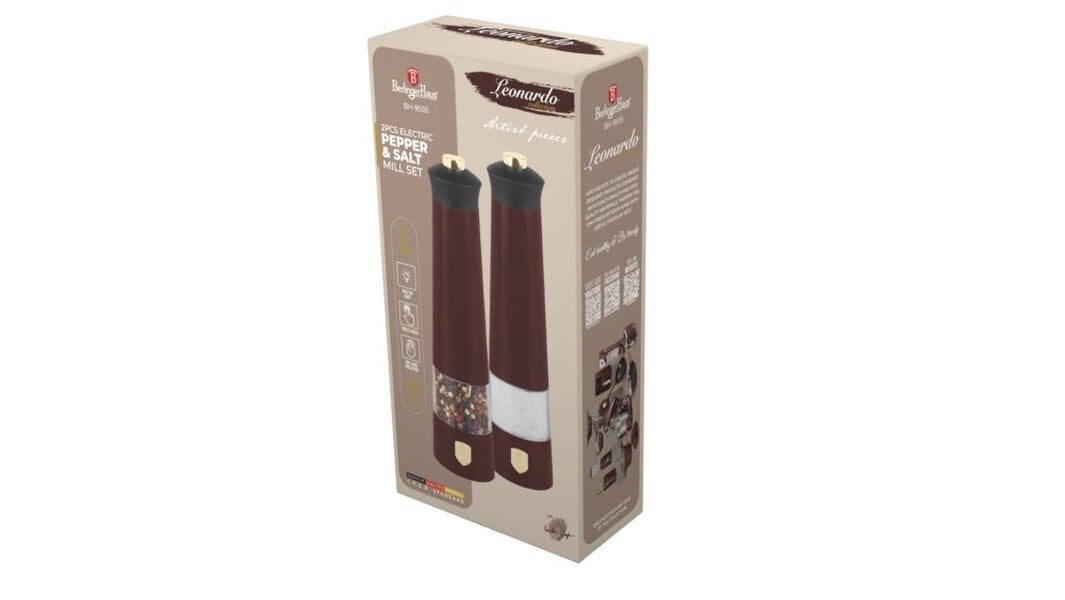 Berlinger Haus Salt and Pepper Grinder Set BH-9555 Matt Bordeaux
