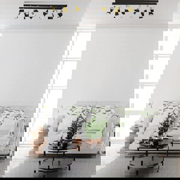 Milagro Joker Ceiling Lamp Hand Made In Matt Black With Gold Detail