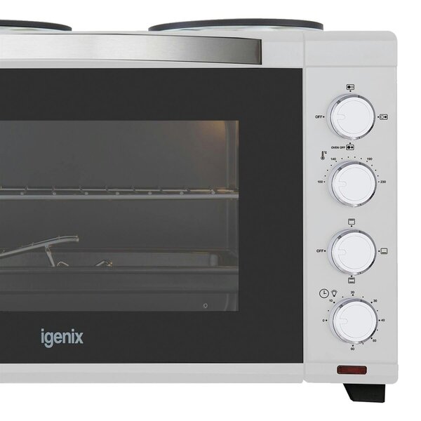 igenix 48L Mini Oven with Hotplates, White