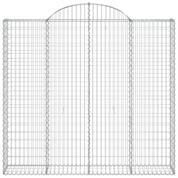 Berkfield Arched Gabion Baskets 2 pcs 200x50x180/200 cm Galvanised Iron