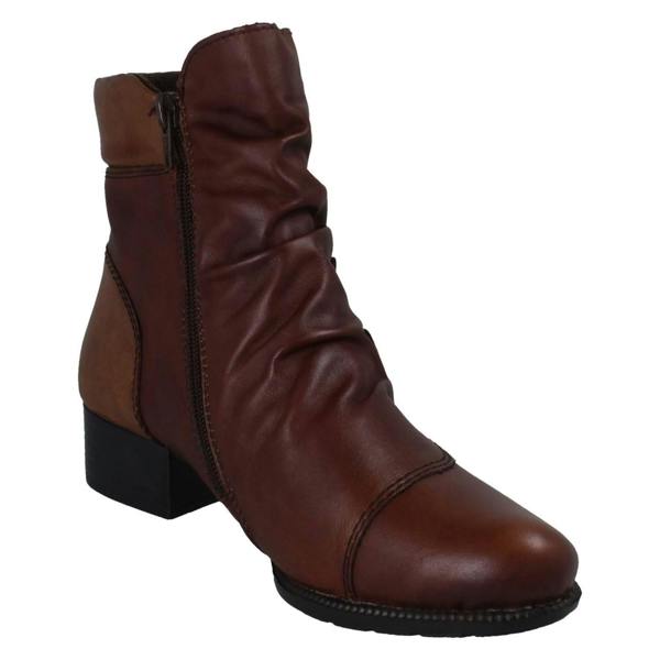 Rieker Ladies Rieker Zip Up Block Heel Ankle Boots 78659
