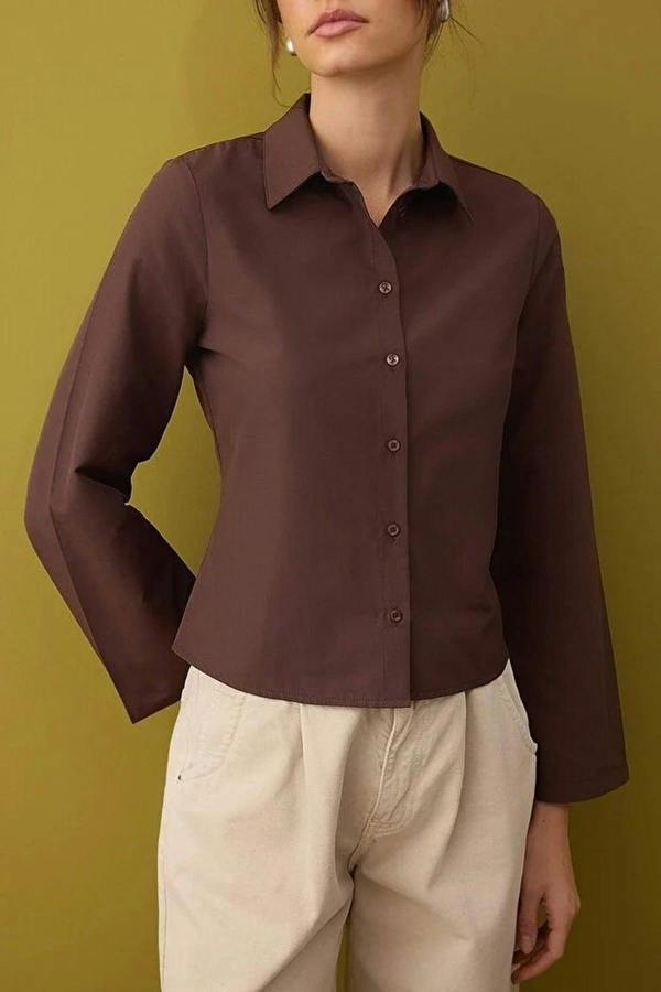 WOVCOR Waist-Sit Shirt with Corset Detail