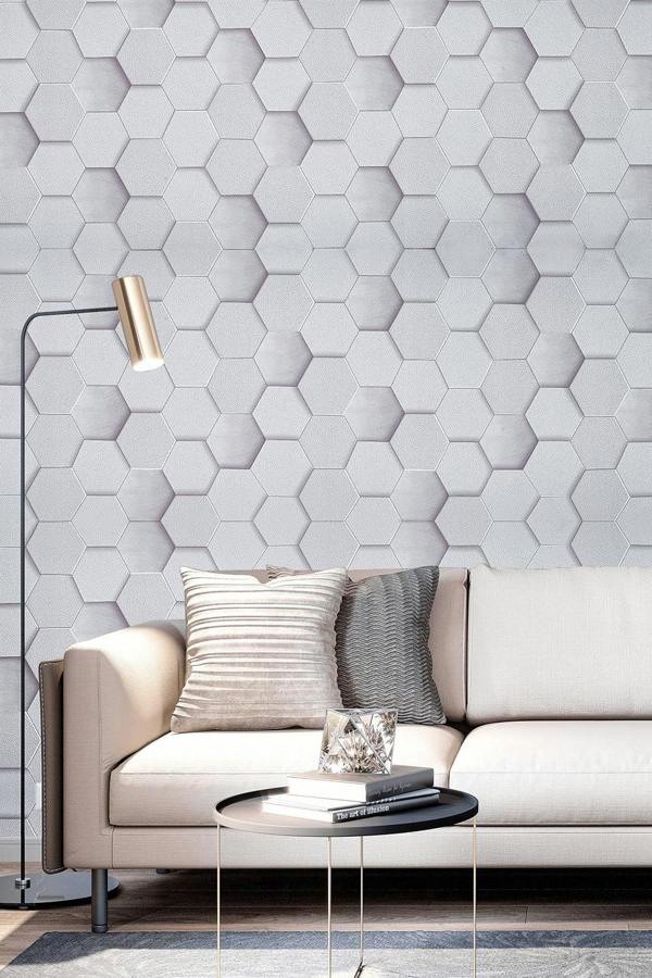Living and Home 10M x 45Cm Alecxa 3D Embossed Peel & Stick Wallpaper Roll
