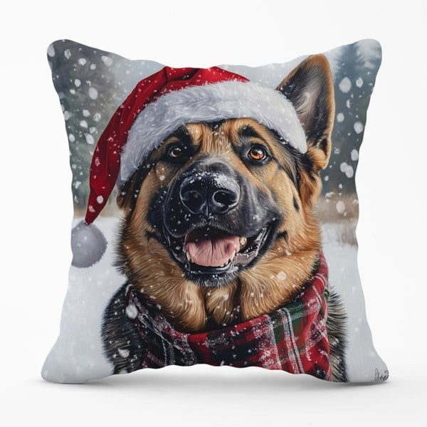 Warren Reed Christmas Alsatian Cushion