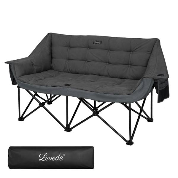 Levede Folding Double Camping Chair 2 Seater Outdoor Sofa Chair Heavy Duty 300KG