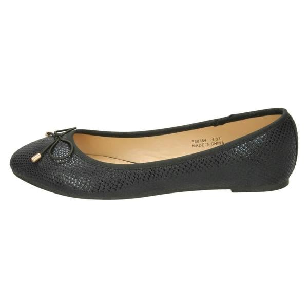 Spot On Ladies Spot On Bow Trim Ballerinas