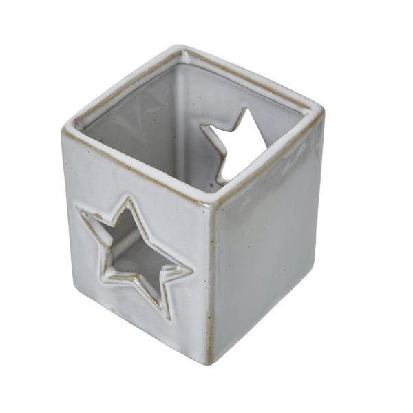 Hill Interiors Ceramic Star Tea Light Holder - White - 