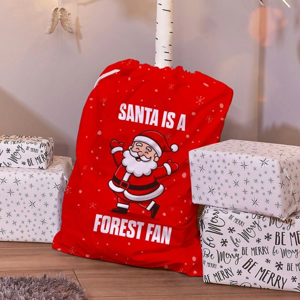BritishmadeGifts Santa is a Forest Fan - Football Fan Santa Sack