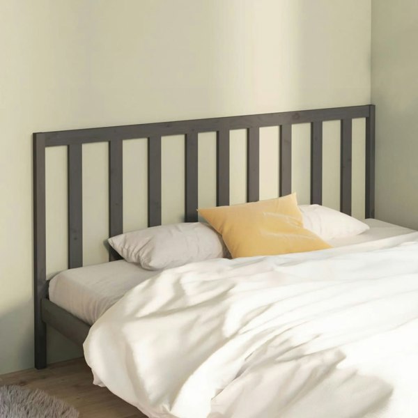 Berkfield Bed Headboard Grey 186x4x100 cm Solid Wood Pine