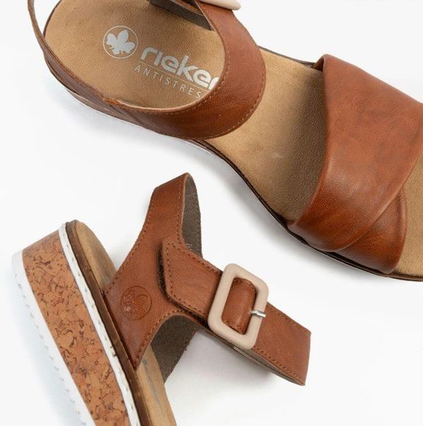 Rieker V3691-22 Womens Sandals - Brown