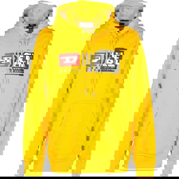 Diesel Denim Division Split Logo Yellow Hoodie M