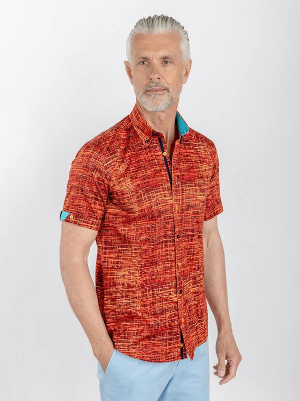 Claudio Lugli Vibrant Abstract Art Short Sleeve Shirt