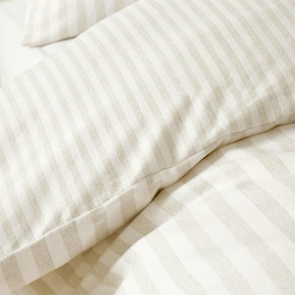 HomeSpace Direct Brushed Stripe Natural Duvet Cover Set