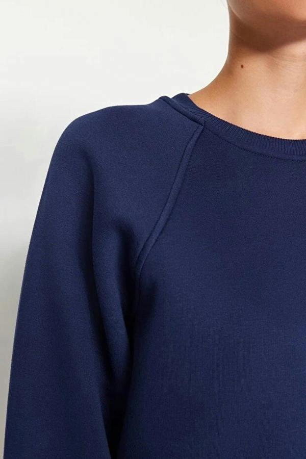WOVCOR Basic Raglan Sleeve Crew Neck Knit Sweatshirt