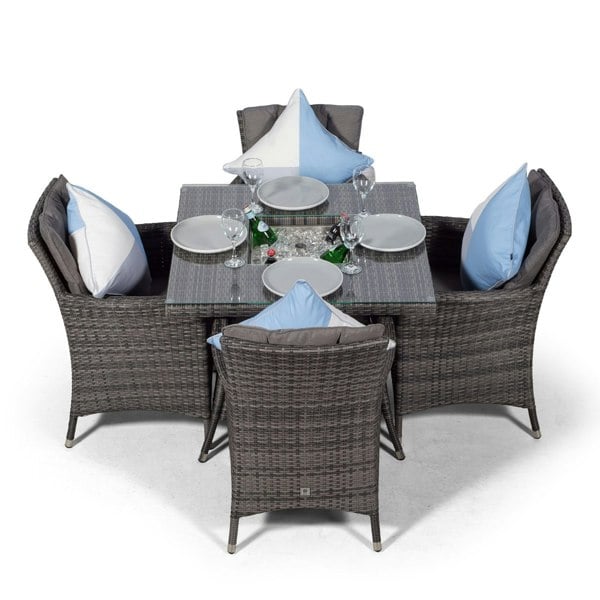 Giardino Savannah Square 4 Seater Patio Dining Set with Ice Bucket Drinks Cooler