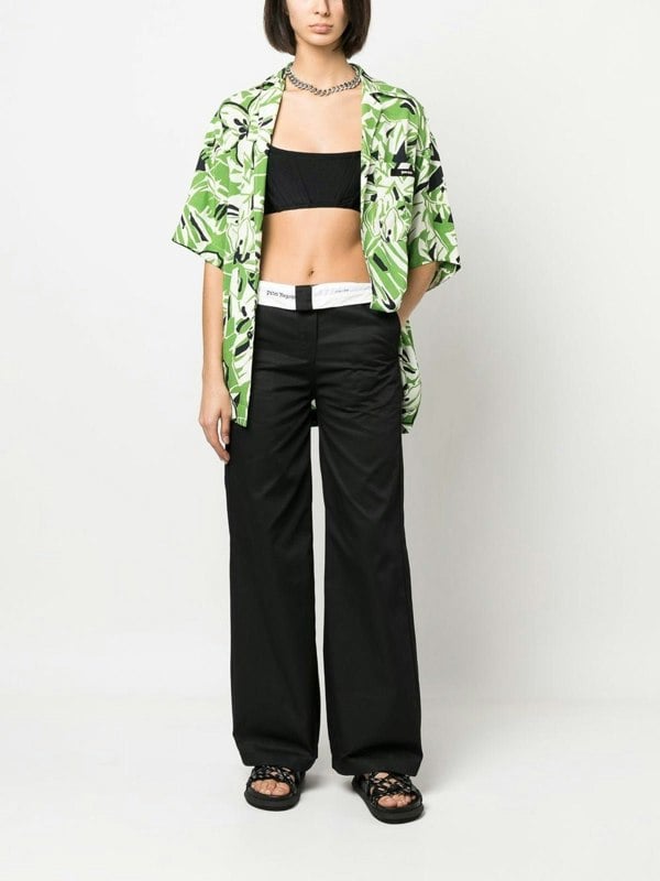 Palm Angels Reversed Wasitband Chino Pants Black - Supplied FashionPALM ANGELS