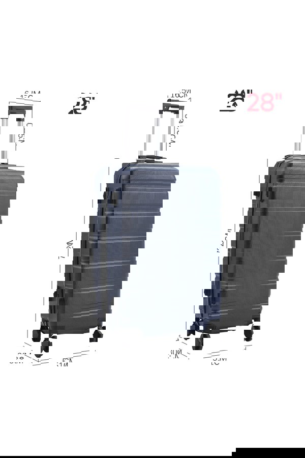 Living and Home Hardshell Rolling Luggage Trolley Travel Suitcase - 28" Blue