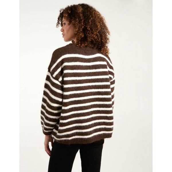 Blue Vanilla Soft Knit Round Neck Stripe Jumper