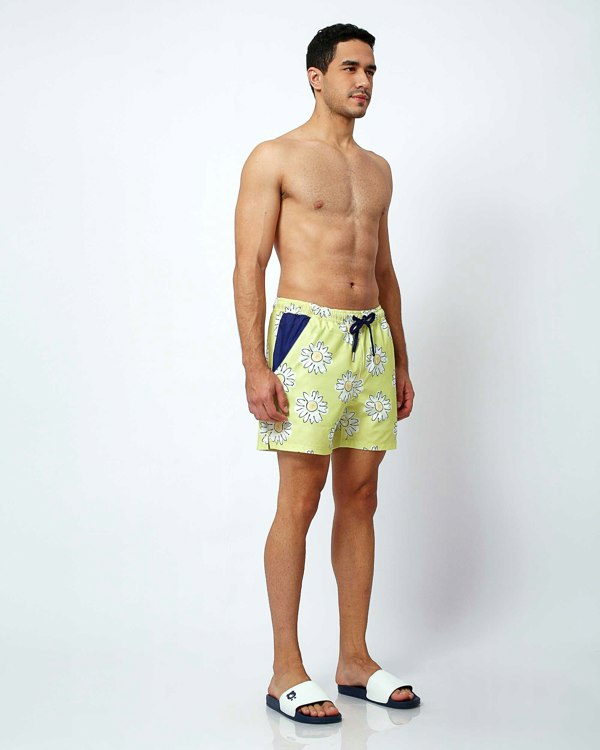 Randy Cow Daisies - Swim Shorts with Waterproof Pocket