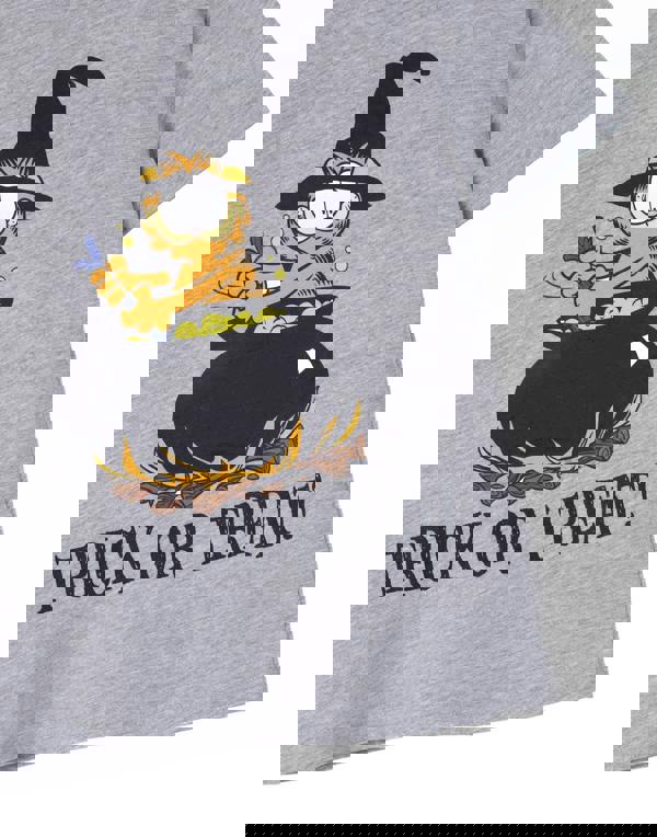 Garfield Unisex Kids Grey Trick Or Treat Short Sleeved T-Shirt