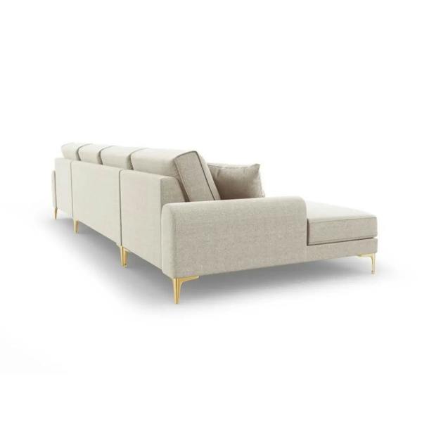 Snug Furniture Monroe Plush U-Shaped Corner Sofa with Gold Legs