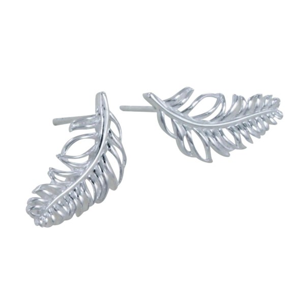 Sterling Silver Feather Stud Earrings - Reeves & Reeves