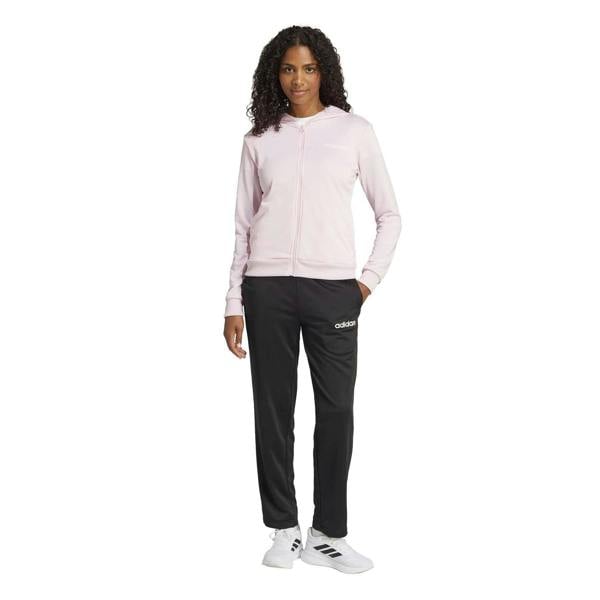Adidas Women's  Essentials Linear Hooded Tracksuit Pink/Black
