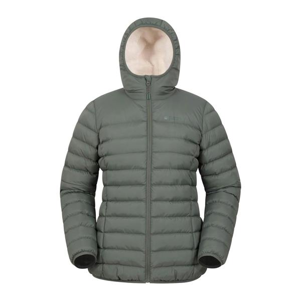 Mountain Warehouse Womens/Ladies Faux Fur Lined Padded Jacket - Khaki Green - 