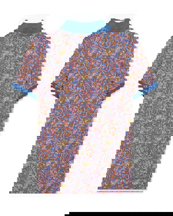 Lambretta Mens Classic Paisley Print Mod Retro Ska Casual Polo