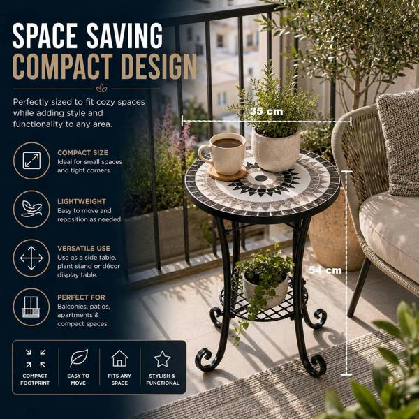 35cm Medina Mosaic Plant Stand/Side Table image 8