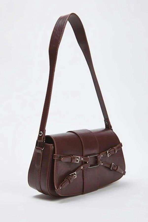 WOVCOR Women's Mini Shoulder Bag with Belt Details