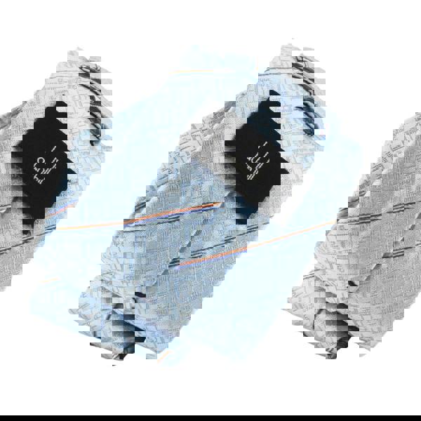 Dunhill luxurious silk tie in a longtail logo with contrasting stripe pattern