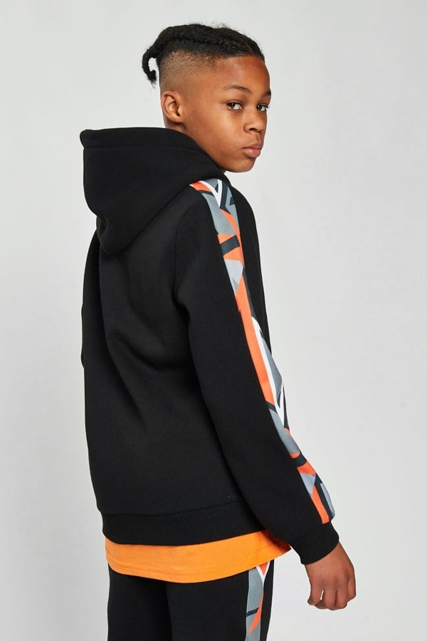 Beat Boyz Club Refraction Overhead Hoodie - Black/Orange Geo