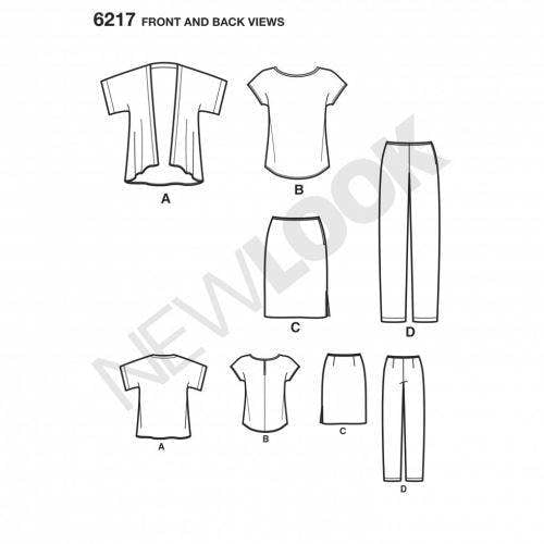 New Look Sewing Pattern 6217, Jackets, Trousers, Skirts, Tops for Women, 10-12-14-16-18-20-22 - Easy