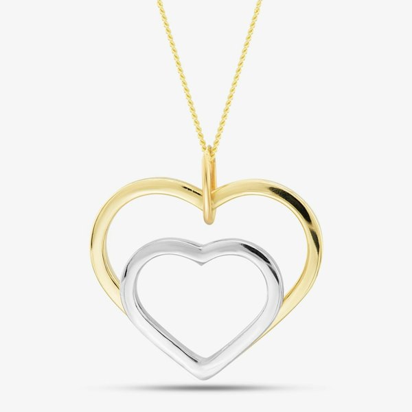 T. H. Baker 9ct Two Colour Double Heart Pendant 2.68.0579