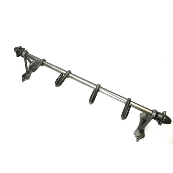 Antique Cast Iron Hook Rail With Acorn Finials - 4 Hooks