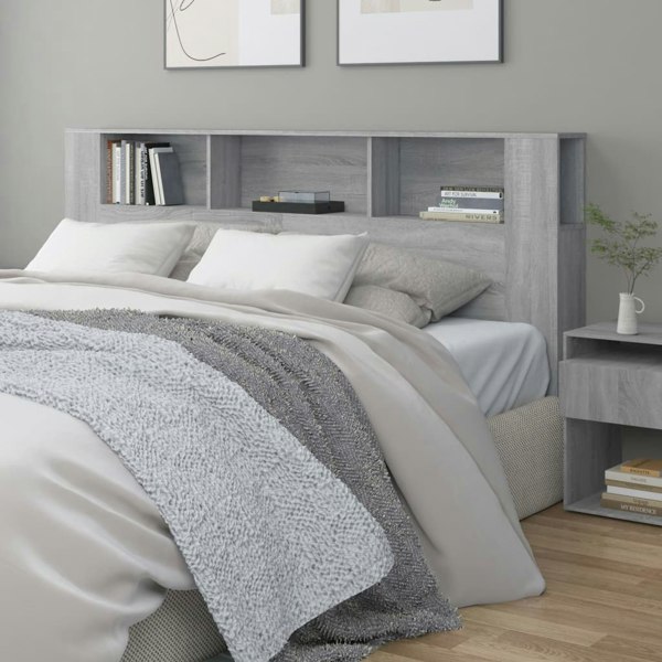 Berkfield Headboard Cabinet Grey Sonoma 200x18.5x104.5 cm