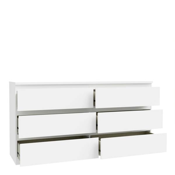 Edmore 6 Drawer Wide Chest in White