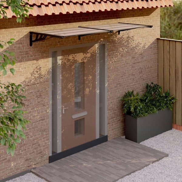 Berkfield Door Canopy Black 239x90 cm Polycarbonate