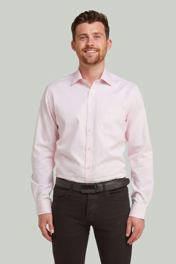 Pink Non-Iron Pure Cotton Twill Shirt
