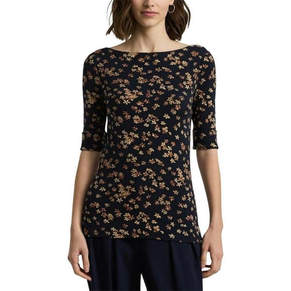Ralph Lauren Womens/Ladies Floral Slim T-Shirt - Navy - 